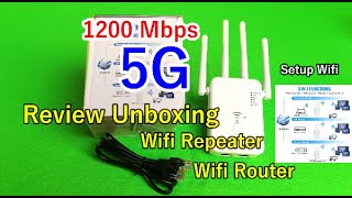 WIFI Repeater Review Unboxing  Setup Wifi Router Ap Mode 1200 Mbps 5G [upl. by Aleac]