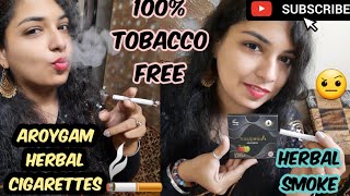 Aroygam herbal cigarettes 100 tobacco free harmless smoke review  cigarettes used in movies [upl. by Carlstrom589]