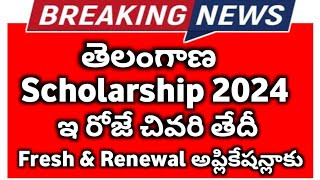 TS epass scholarship 2024 Today Last Date Application amp Renewal  scholarship last date [upl. by Zampino]