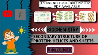 Secondary structure of protein HELICES and sheetsCSIR NET biochemistry [upl. by Carce]