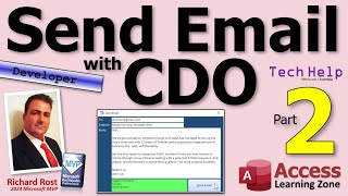 Send Email Using CDO in Microsoft Access Instead of DoCmdSendObject and Outlook Part 2 [upl. by Kornher]