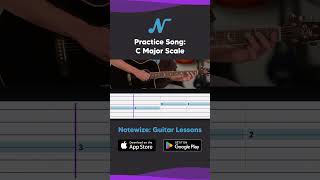 Beginner Acoustic Guitar C Major Scale 1 octave Part 3 guitar guitarlesson guitarlessons [upl. by Molly652]