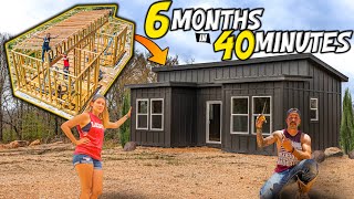 TINY HOUSE Build TIME LAPSE  From RAW LAND To Dream HOMESTEAD  6 months in 40 minutes [upl. by Henriette153]