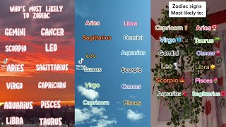 Whos most likely to Zodiac sign  Rand edition  🦋Zodiac Signs TikTok Compilation🦋 [upl. by Fulbright]