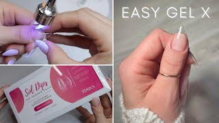 How To Do Soft GEL Tip Extensions Nails At Home  Easy Tutorial  Gel X Alternative [upl. by Hathcock]