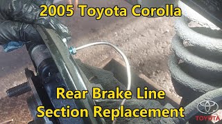 2005 Toyota Corolla  Rear Brake Line Section Replacement [upl. by Ydnik]