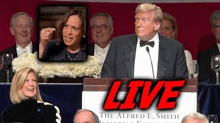 Donald Trump Roasts Kamala Harris At Al Smith Dinner 2024 [upl. by Eeznyl]