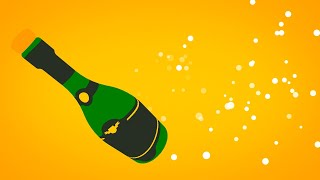 Animated New Year Card Template  New Year Champagne [upl. by Ahsemat]