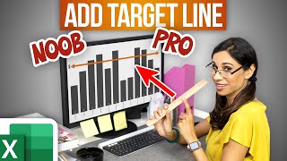 How to Create Dynamic Target Line in Excel Chart Noob vs Pro Trick [upl. by Haneehs]