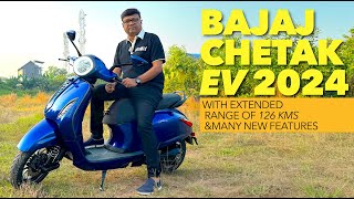 Bajaj Chetak EV 2024 മോഡൽ കൂടുതൽ ഫീച്ചേഴ്സും 126 കിമി എന്ന കൂടിയ റേഞ്ചുമായി തിരിച്ചെത്തിയിരിക്കുന്നു [upl. by Thain]