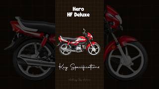 Hero HF Deluxe Key Specifications 🔥🏍️ [upl. by Chema]