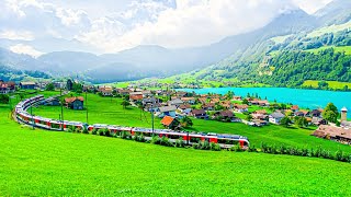 Lungern a fantastic Swiss village with a magical lake 🇨🇭 Switzerland 4K [upl. by Hnilym105]