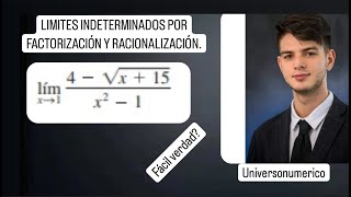 Limites indeterminados por racionalizacion y factorizacion [upl. by Esyle]