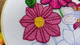 Tutorial para bordar flores 🌺 con puntadas faciles y rápidas [upl. by Aihseyt]