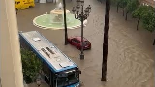 Más imágenes de las inundaciones en el centro de Jerez ​⁠cofrademaniajerez [upl. by Nyltac195]