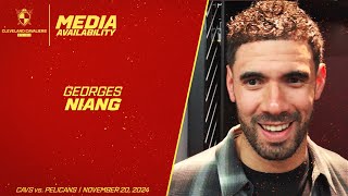 Cleveland Cavaliers Forward Georges Niang Meets with Media After His 20Point Night Vs Pelicans [upl. by Kcirdnekal105]