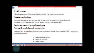 Soins En Gyneco Obstetrique Cours S4 Episode 01  Aménorrhée [upl. by Ydnew966]