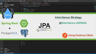 Spring Boot Restful  PostgreSQL  JPA Hibernate Inheritance Strategy JOINED  Part 13 [upl. by Ggerg]