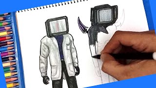 Drawing Scientist Tv man and Tv Woman in Skibidi Toilet 77 full episode [upl. by Anastos]