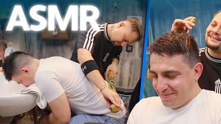 ASMR  Deep Sleep Head amp Back Massage Therapy In Barber Shop [upl. by Jacinda]