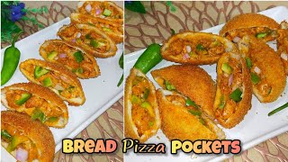 Bread pizza pockets  cheesy loaded pizza pockets recipe [upl. by Ycal]