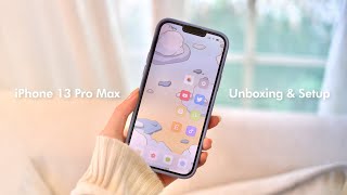 My iPhone 13 Pro Max Sierra Blue Aesthetic Unboxing Setup amp First Impressions [upl. by Ahsikad]