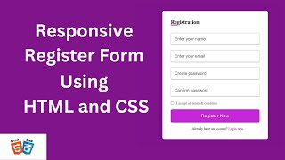 How to Create Register Form Using HTML CSS  Sign Up Form [upl. by Ramso]