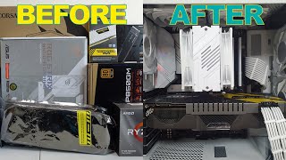 Building In A Corsair 220T White Case Graphics Card Just Barely Fit [upl. by Anihpled974]