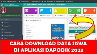 CARA DOWNLOAD DATA SISWA DI APLIKASI DAPODIK 2023 [upl. by Notnad82]