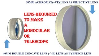 ACHROMATIC LENS AS OBJECTIVE LENS amp EYEPEICE LENS REQUIRED TO MAKE A MONOCULARBINOCULAR TELESCOPE [upl. by Neufer]