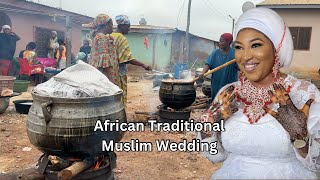 African Muslim Traditional Wedding with Big PARTY COOKING  West Africa [upl. by Nivla51]