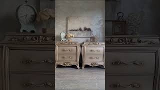 a mini makeover using paint glaze and waxes for these curvy nightstands [upl. by Suoiluj]