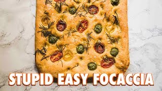 Crazy Easy Tomato and Olive Focaccia  A Thank you [upl. by Ellata]