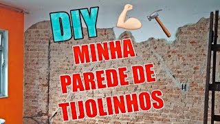 DIY  Como fazer parede de tijolinho parte1  facavocemesmo [upl. by Adnalahs]