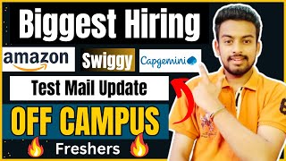 Swiggy Amazon Capgemini Hexaware Biggest Update OFF Campus Hiring For 2024 2023 2022 Batch Job [upl. by Noit]