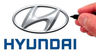 How to Draw the HYUNDAI Logo Famous Car Logos [upl. by Nemrac]