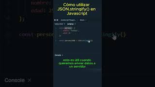 JSON stringify javascriptdesdecero aprendejavascript cursodejavascript programadoresweb [upl. by Llenehs512]