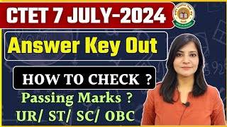 CTET Answer Key 2024 CTET july answer key  CTET passing marks for UR STSC OBC ctetanswerkey [upl. by Alyekahs227]