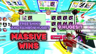 Trading Montage 20  🔥MASSIVE WIN 2B PROFIT 🔥FREE SHINY AND RAINBOW🤯  Pet Simulator 99  Roblox [upl. by Anelhtak]