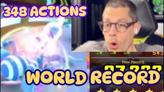 INSANE WORLD RECORD  Waluigi Pinball R  348 Actions by heriawsity Mario Kart Tour [upl. by Lorens]