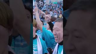 Yokohama FC are BACK in the JLeague and the party started as soon as the whistle went 🩵 Shorts [upl. by Norraa]