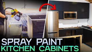 How To SPRAY PAINT Kitchen Cabinets with a SPRAYER  HVLP Spray Gun [upl. by Naegem875]