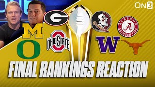 FINAL College Football Playoff Rankings Reaction  WHOS IN [upl. by Beisel]