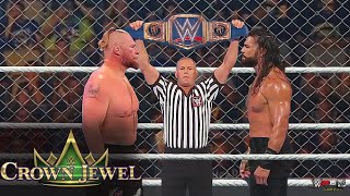 FULL MATCH  Roman Reigns vs Brock Lesnar  Steel Cage Match  WWE Crown Jewel 2021 [upl. by Columbyne]