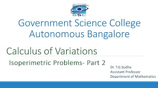 Calculus Of Variation  Session12  Isoperimetric Problems Part 2 [upl. by Destinee]