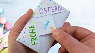 DIY Überraschungskarte basteln für Ostern Osterkarte basteln mit Papier [upl. by Nelan133]