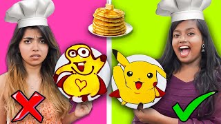 PANCAKE ART CHALLENGE 🥞😱 [upl. by Henka]