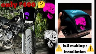 splendor modified headlight  splendor skull headlight trending ⚠️  full making installation [upl. by Baptlsta]