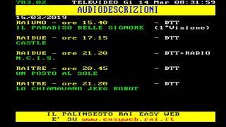 Rai Audiodescrizioni Audio Completo Lingua 2 Other DTT 1 [upl. by Oiluig103]