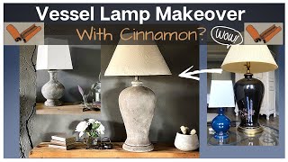 Vessel Table Lamp Makeover With Cinnamon  DIY Lamp Makeover [upl. by Oivaf]